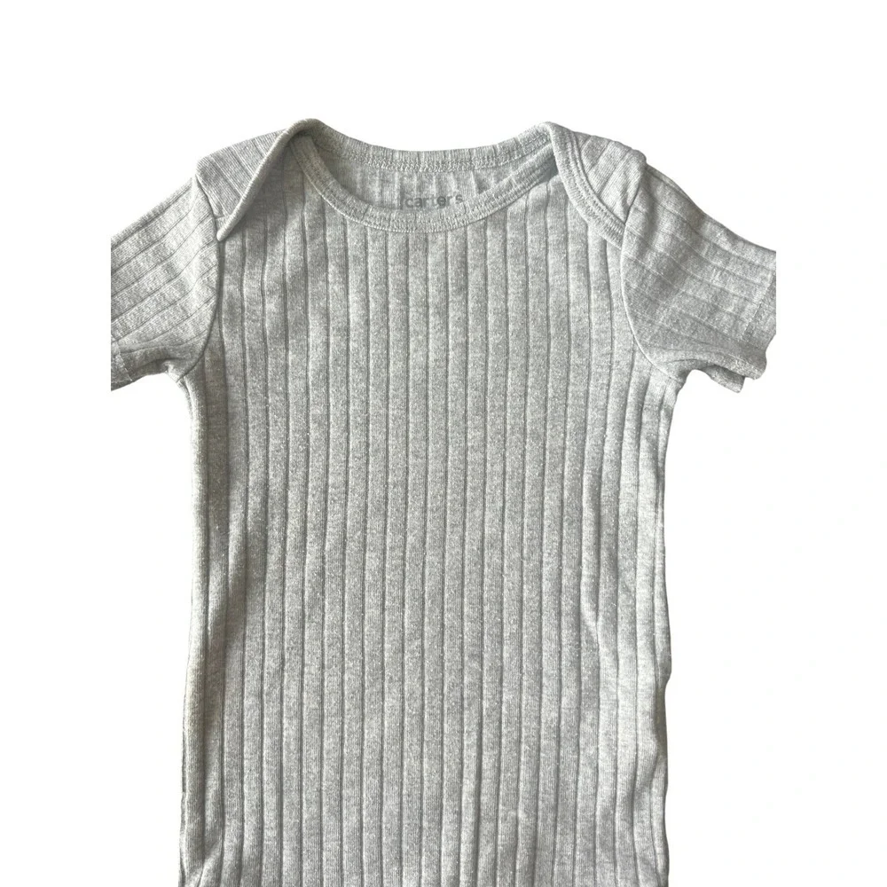 Carters Child of Mine Baby Bodysuit 18M Heather Grey Short Sleeve Onesie (0954)